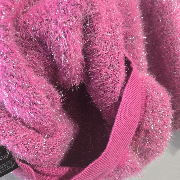 Anthropologie Maeve The Violetta Pink Tinsel Open Back Sweater Size Small - Picture 12 of 16